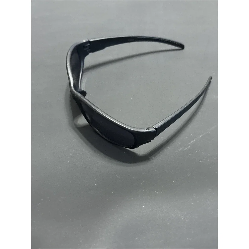 Wrap Around Sport Sunglasses Black Gray Rectangular